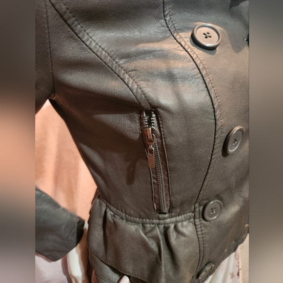 Gray Ruffled Bottom Jacket - Picture 14 of 16